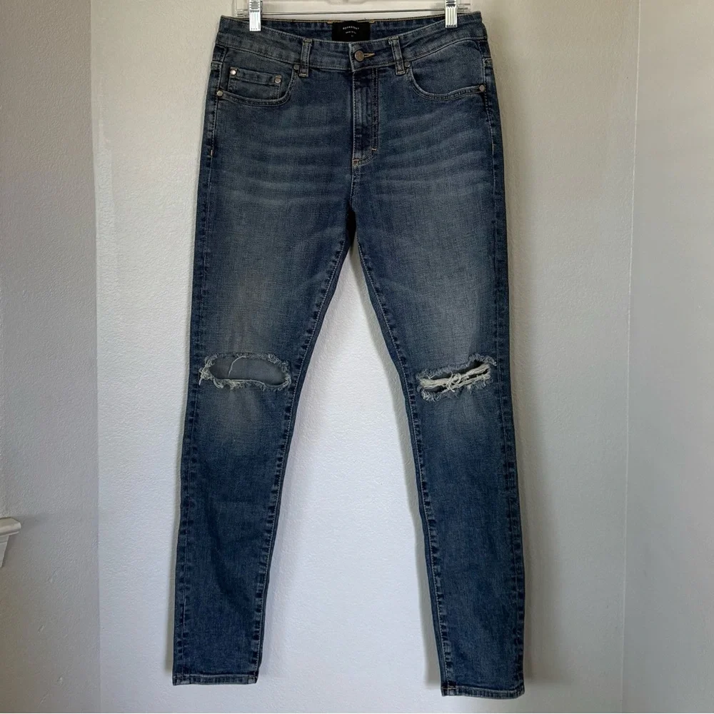 REPRESENT 32x31 Destroyer Denim Jeans in Rockstar Blue • Street Slim Skinny Fit - Picture 2 of 10